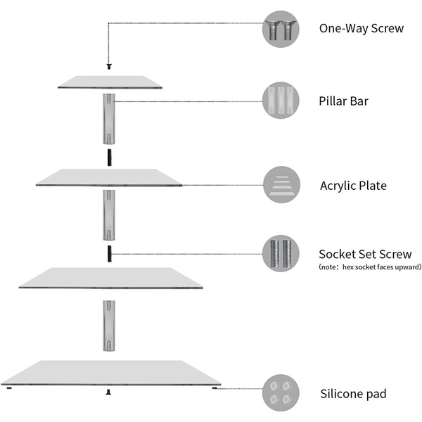4 tier Acrylic cake Tower 