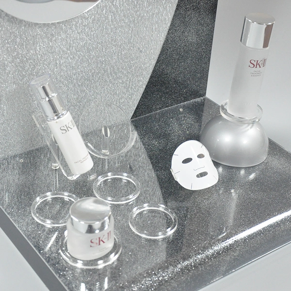 cosmetic display counter, display for cosmetics