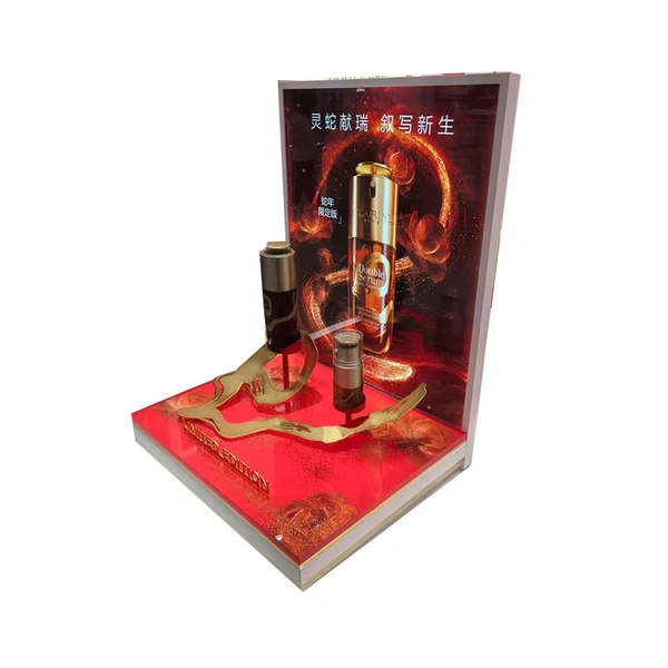 Cosmetic display stand for skin care products 