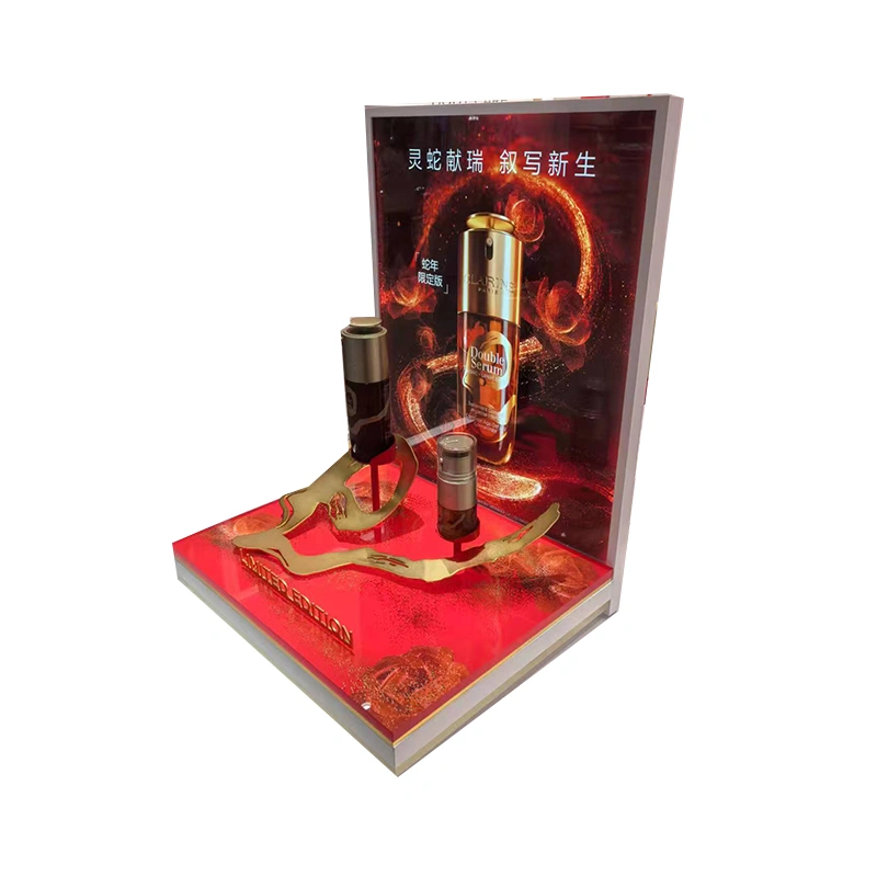 Cosmetic display stand for skin care products 