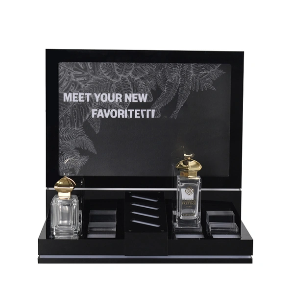 Cosmetic perfume acrylic display stand for  3 Tier Black 