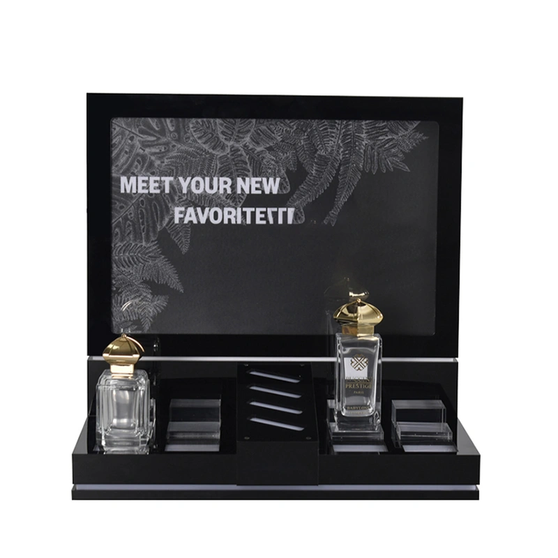 Cosmetic perfume acrylic display stand for  3 Tier Black 