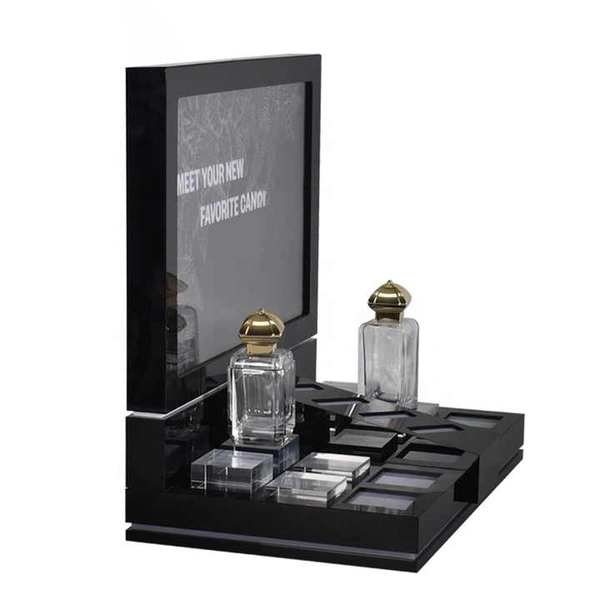 Cosmetic perfume acrylic display stand for  3 Tier Black 