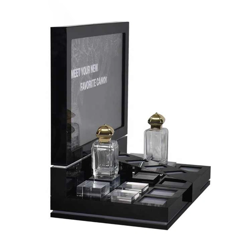 Cosmetic perfume acrylic display stand for  3 Tier Black 
