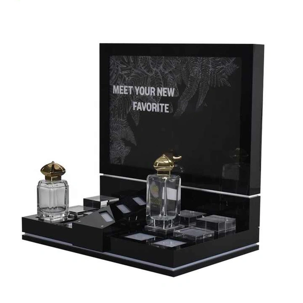 Cosmetic perfume acrylic display stand for  3 Tier Black 