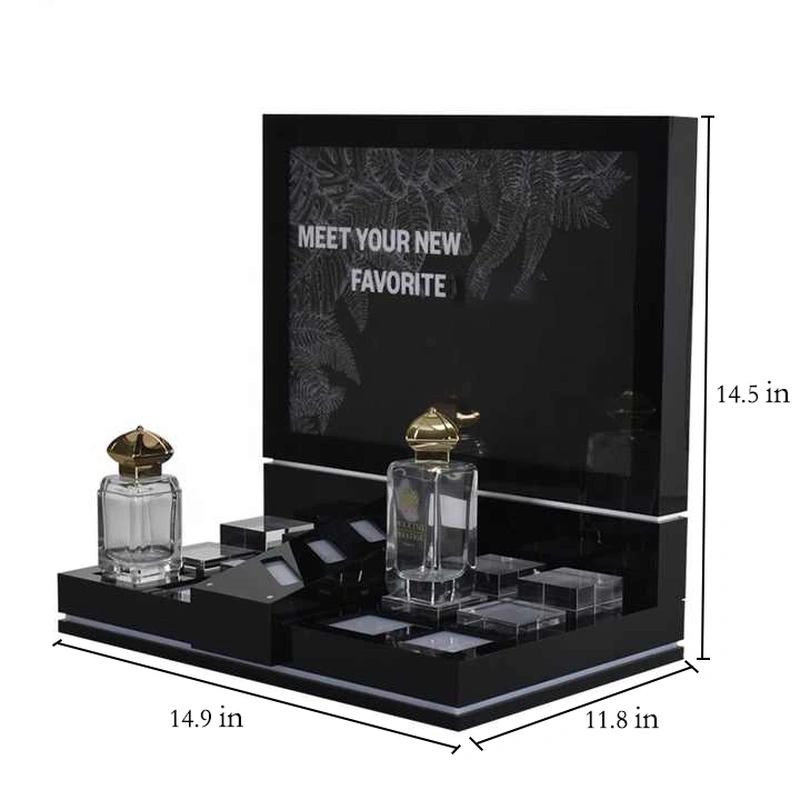 Cosmetic perfume acrylic display stand for  3 Tier Black 