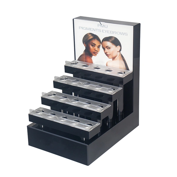 4-Tier Acrylic Lipstick Display Stand Personalized Cosmetic Retail