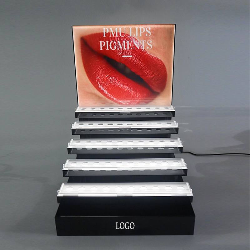 4-Tier Acrylic Lipstick Display Stand Personalized Cosmetic Retail