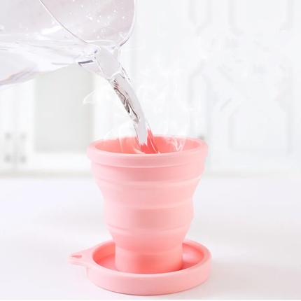 Custom Logo Silicone Water Cup Reusable Foldable cup 