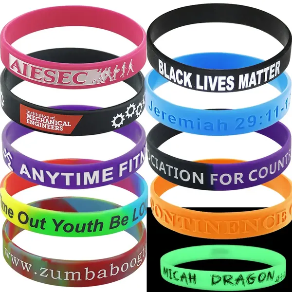  Custom logo Silicon wrist bands