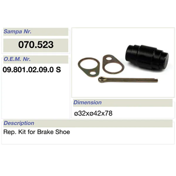 mat car reparatione ornamentum pro bpw calceamentum fregit 09.801.02.09.0 s