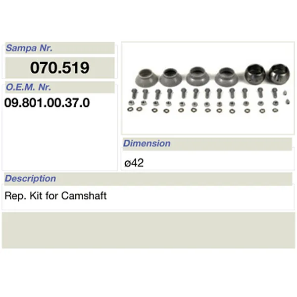 salsissimus et sex parts reparatione ornamentum pro bpw camshaft 09.801.00.37.0