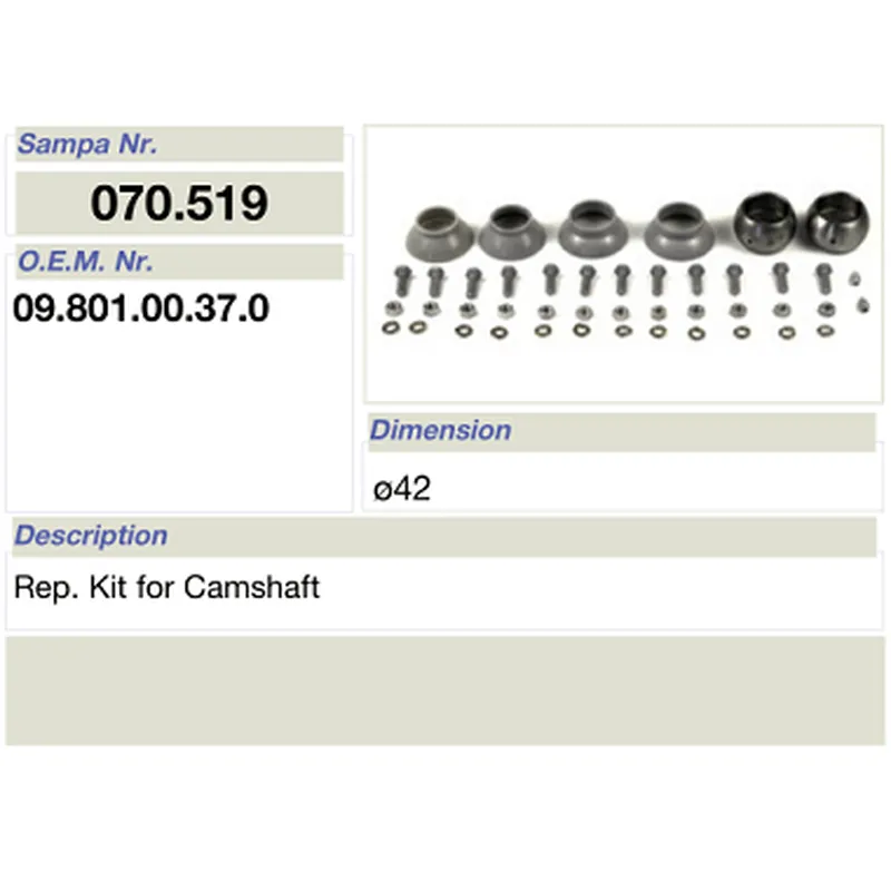 salsissimus et sex parts reparatione ornamentum pro bpw camshaft 09.801.00.37.0