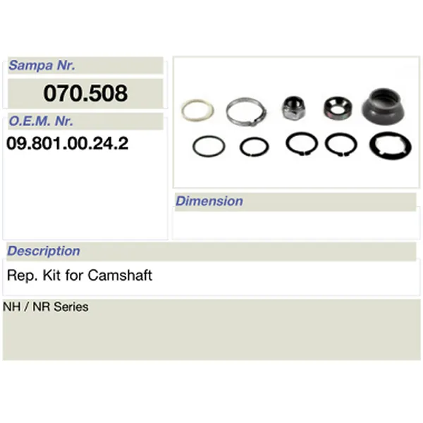 mat car carrum salsissimus et sex partes reparationis ornamentum pro bpw camshaft 09.801.00.24.2