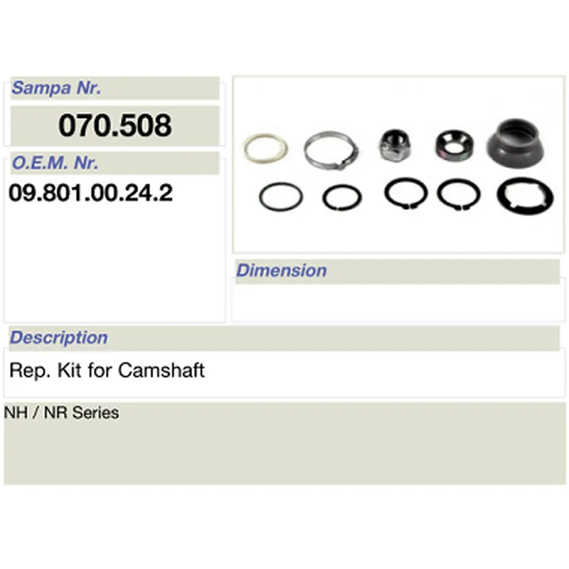 mat car carrum salsissimus et sex partes reparationis ornamentum pro bpw camshaft 09.801.00.24.2