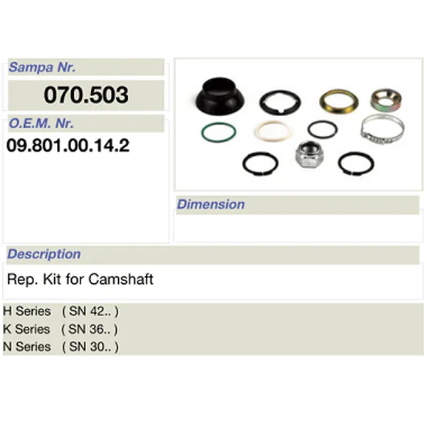 salsissimus et sex parts reparationis ornamentum pro bpw camshaft 09.801.00.14.2