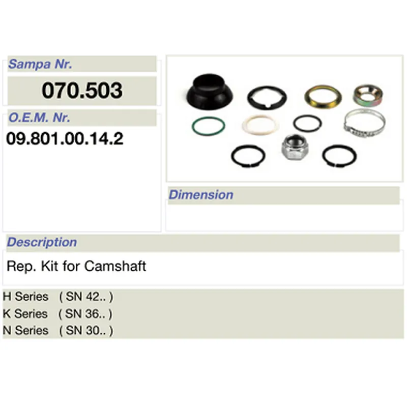 salsissimus et sex parts reparationis ornamentum pro bpw camshaft 09.801.00.14.2
