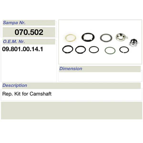 salsissimus et sex parts reparatione ornamentum pro bpw camshaft 09.801.00.14.1