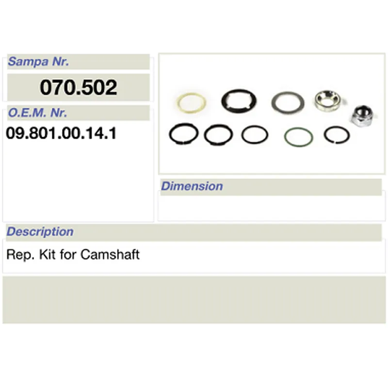 salsissimus et sex parts reparatione ornamentum pro bpw camshaft 09.801.00.14.1