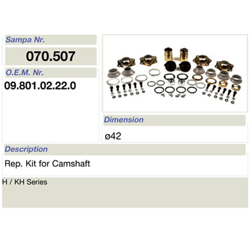 salsissimus et sex parts reparationis ornamentum pro bpw camshaft 09.801.02.22.0