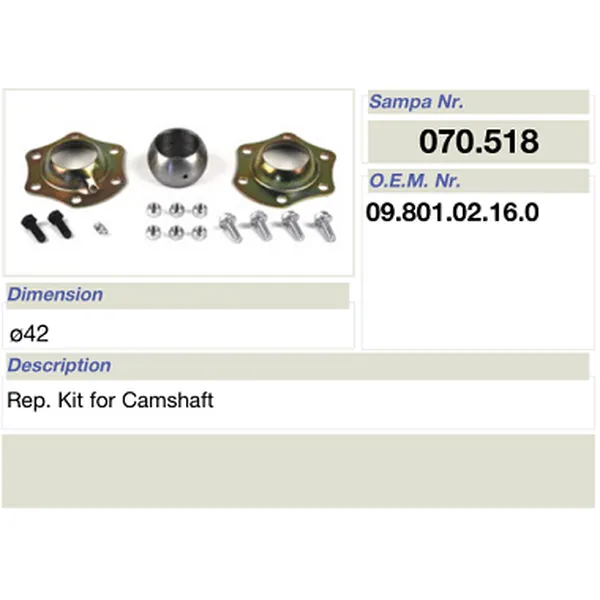 salsissimus et sex parts reparationis ornamentum pro bpw camshaft 09.801.02.16.0