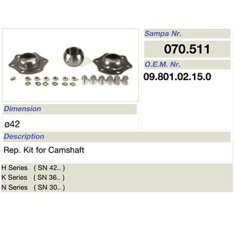 salsissimus et sex parts reparationis ornamentum pro bpw camshaft 09.801.02.15.0