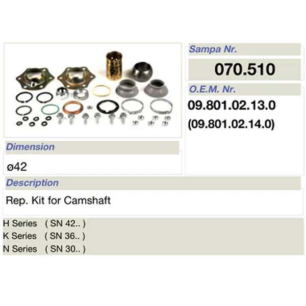 salsissimus et sex parts reparationis ornamentum pro bpw camshaft 09.801.02.13.0