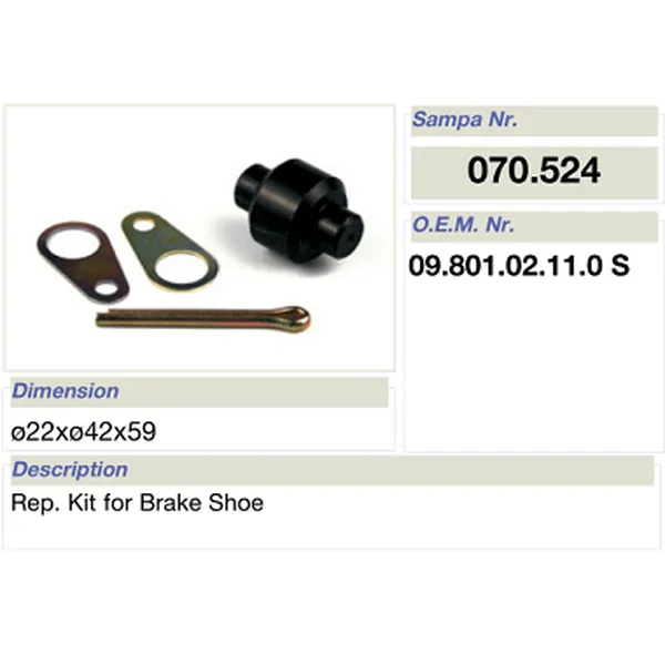 mat car reparatione ornamentum pro bpw calceamentum fregit 09.801.02.11.0 s