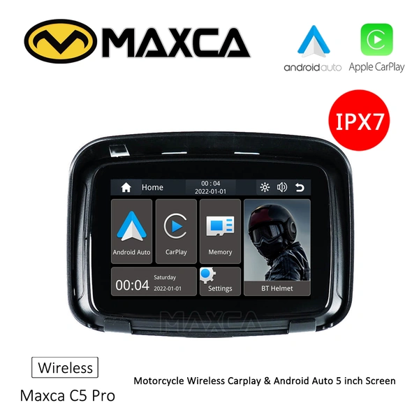 5 IPS Wireless CarPlay Motorcycle GPS Android Auto Touch Screen IPX7  Waterproof