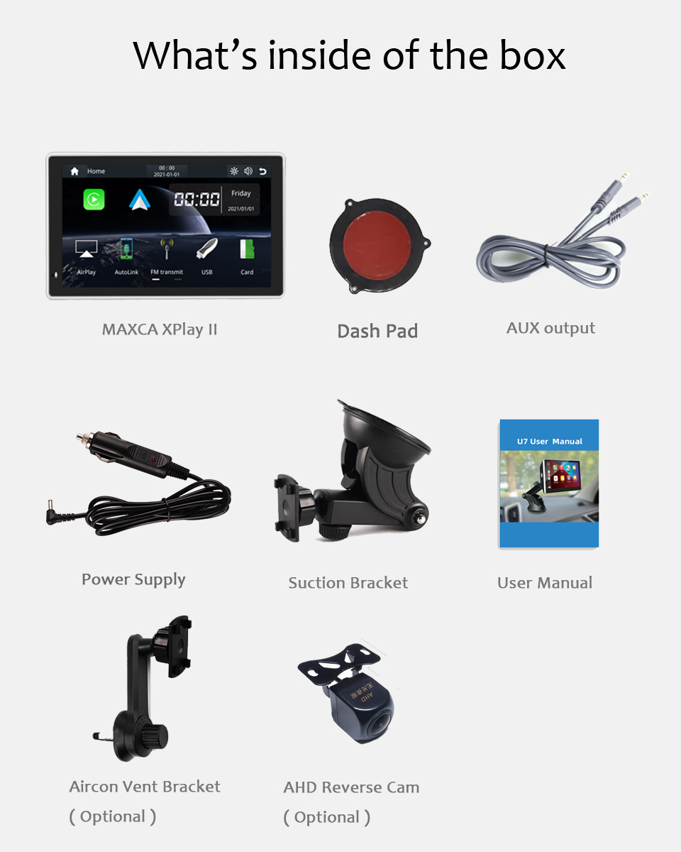 Xplay II 7 inch Portable Wireless Carplay and Android Auto Screen