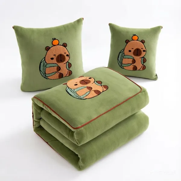 Two-in-one pillow & quilt customized logo MOQ 50 PCS 