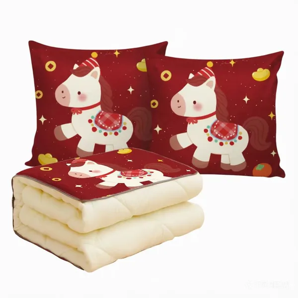 Two-in-one throw pillow and quilt customized logo MOQ 50pcs 