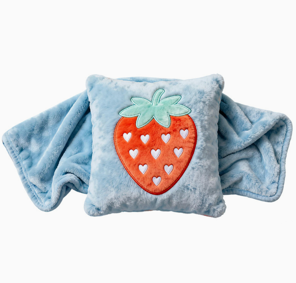 Customized throw pillow blanket