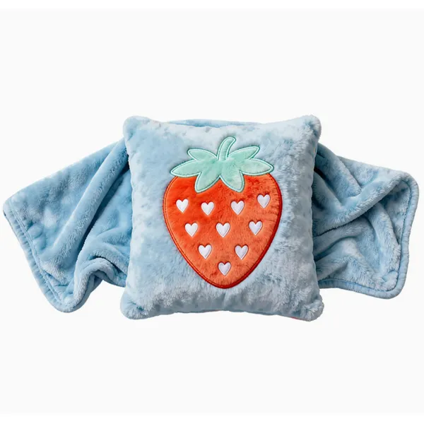Customized throw pillow blanket