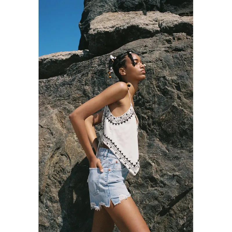 High Waist Denim Shorts - Light Blue | Trendy and Comfortable