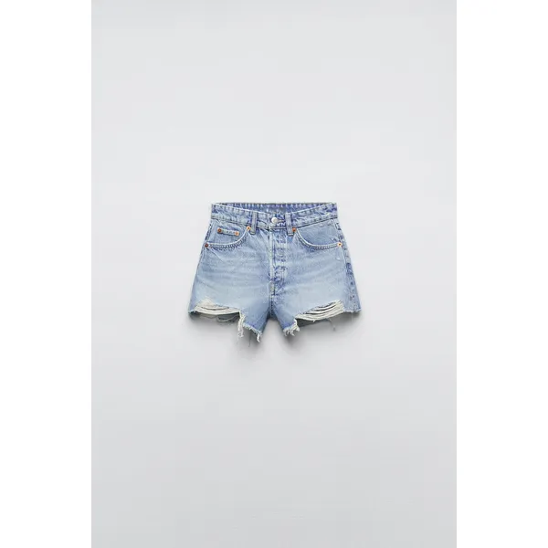 High Waist Denim Shorts - Light Blue | Trendy and Comfortable