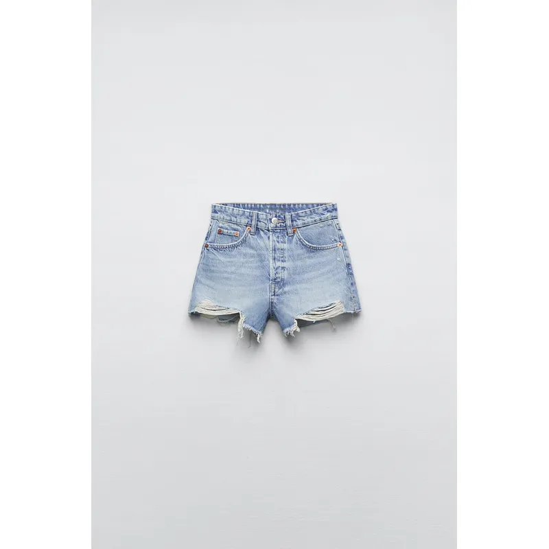 High Waist Denim Shorts - Light Blue | Trendy and Comfortable