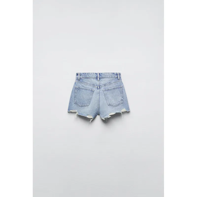 High Waist Denim Shorts - Light Blue | Trendy and Comfortable