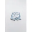 Metallic High Waist Shorts - Light Blue | Shimmering Style for Summer
