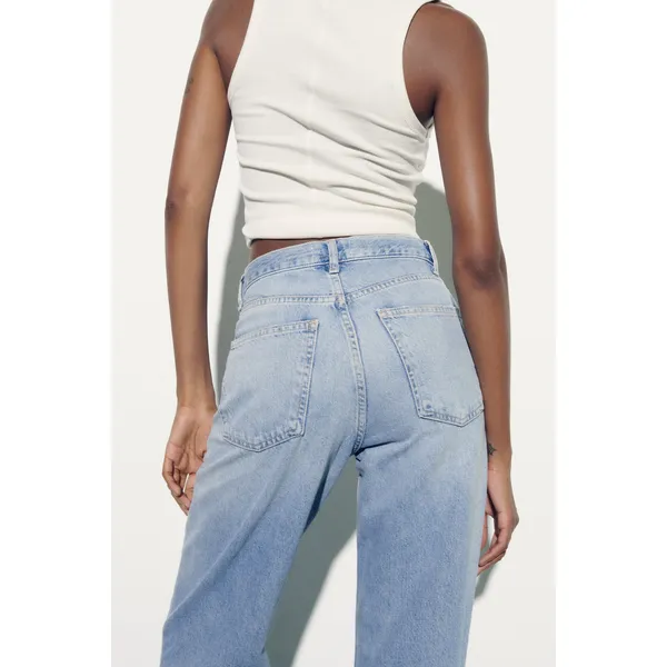 Light Blue Wide-Leg High-Rise Jeans | Long and Stylish