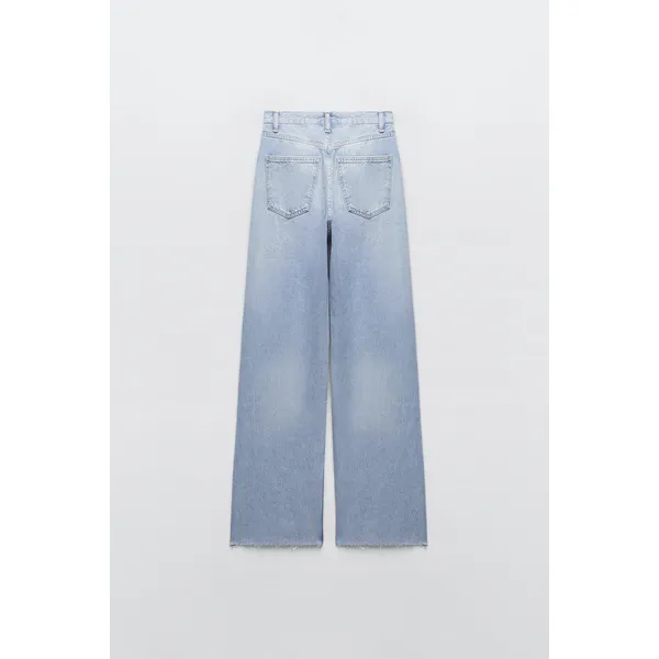 Light Blue Wide-Leg High-Rise Jeans | Long and Stylish