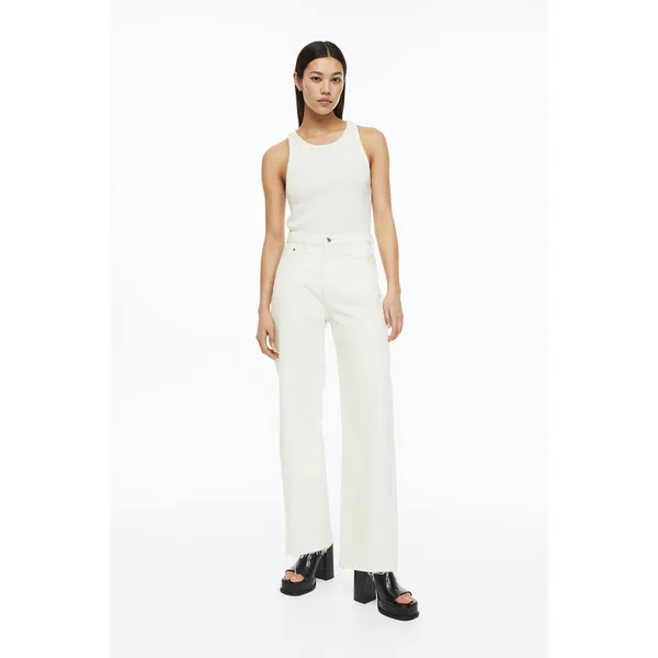 Women’s White High Waisted Loose Jeans | Trendy and Comfortable