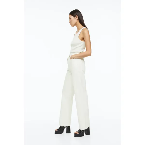 Women’s White High Waisted Loose Jeans | Trendy and Comfortable