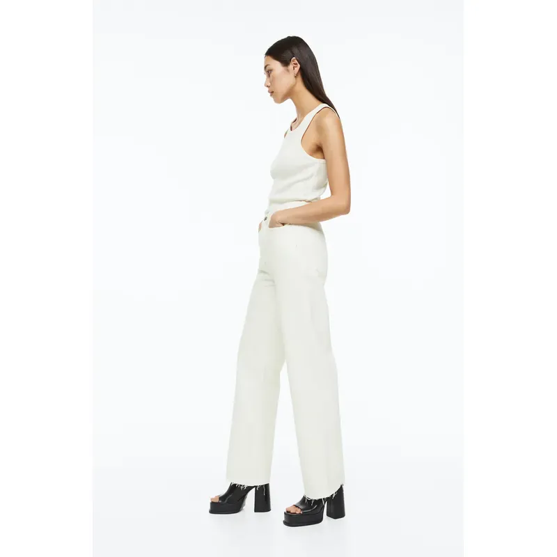 Women’s White High Waisted Loose Jeans | Trendy and Comfortable