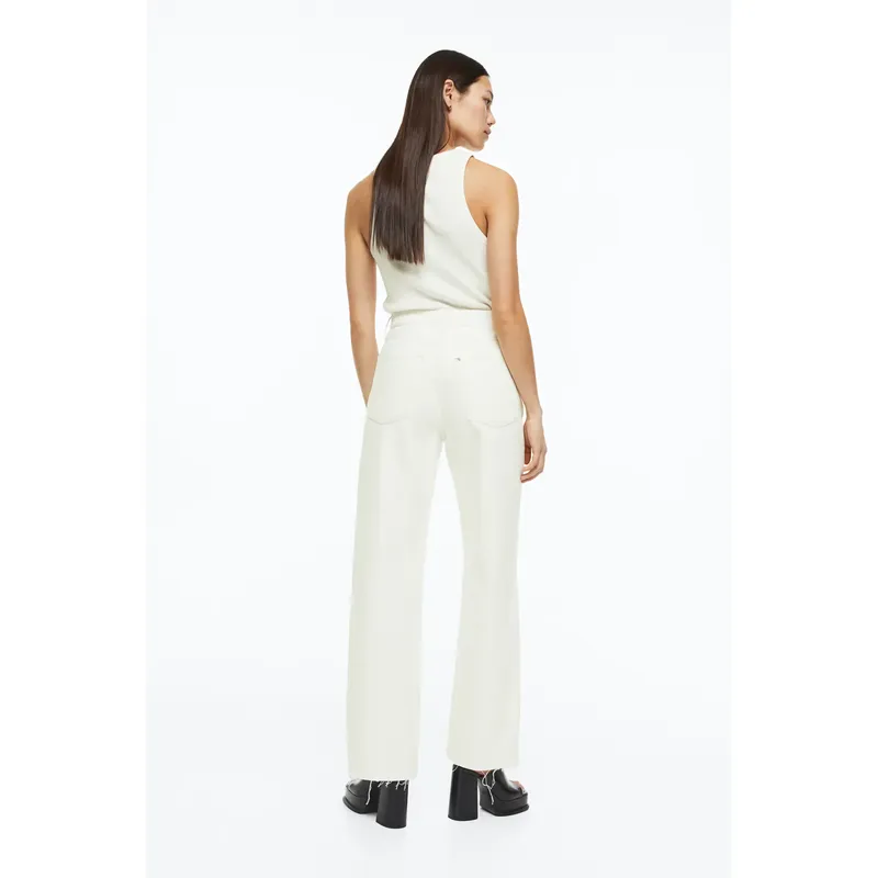 Women’s White High Waisted Loose Jeans | Trendy and Comfortable