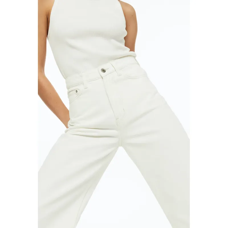Women’s White High Waisted Loose Jeans | Trendy and Comfortable