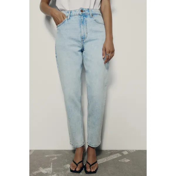 High Waist Loose Comfort Fit Denim Trousers - Light Blue | Stylish and Comfortable