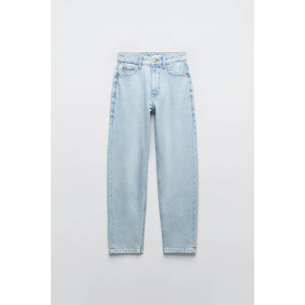 High Waist Loose Comfort Fit Denim Trousers - Light Blue | Stylish and Comfortable
