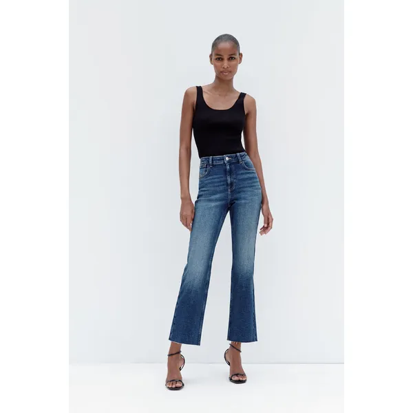 Blue High Rise Flared Jeans | Stylish and Flattering