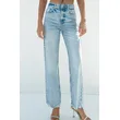 Mid-Blue High-Rise Straight-Leg Long Jeans | Classic and Timeless